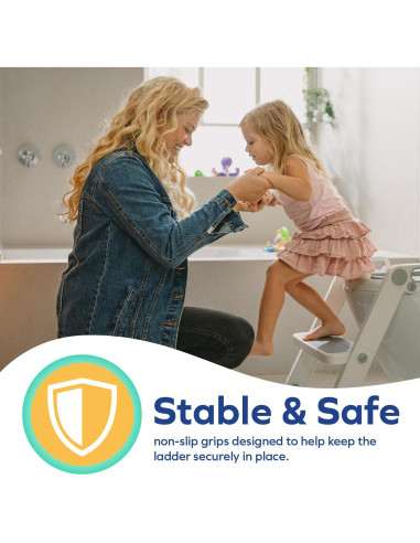 Asiento de inodoro con escalera Nuby gris 18+ meses