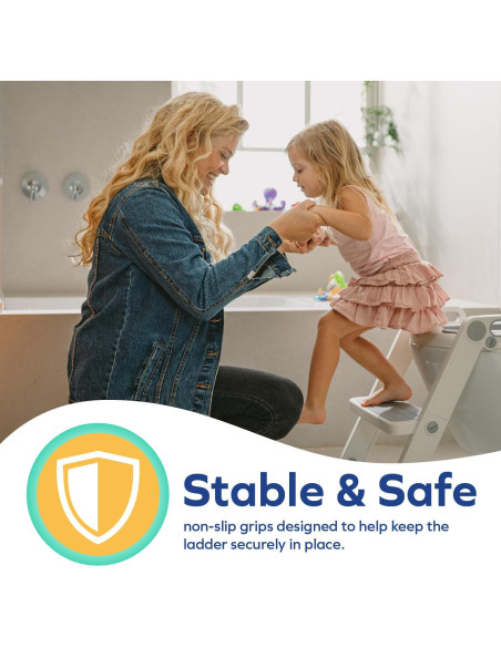 Asiento de inodoro con escalera Nuby gris 18+ meses