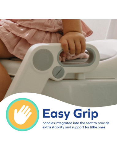 Asiento de inodoro con escalera Nuby gris 18+ meses