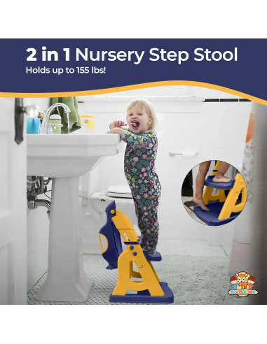 Asiento de Entrenamiento para Baño Bambinao 2 en 1 Azul Amarillo