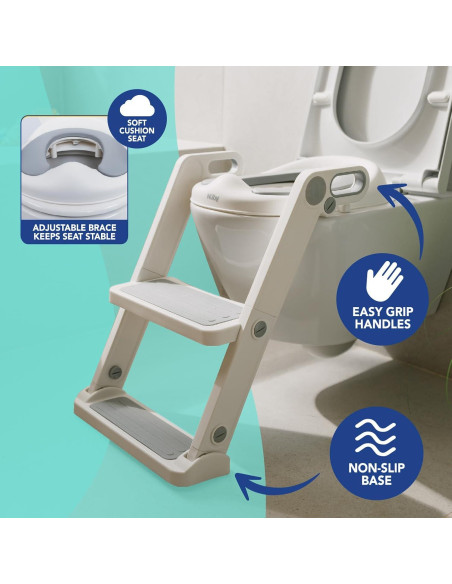 Asiento de inodoro con escalera Nuby gris 18+ meses