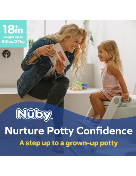 Asiento de inodoro con escalera Nuby gris 18+ meses