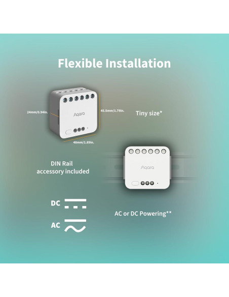 Módulo de Relé Doble Aqara T2 Zigbee 3.0 para Hogar Inteligente