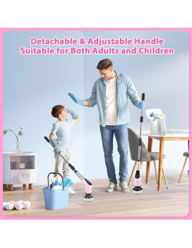 Cepillo de limpieza eléctrico Dovety rosa 8 cabezales 2 velocidades