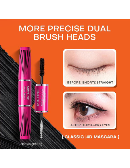 Máscara de Pestañas Volumen y Longitud Mistine 27.2g