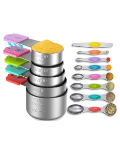 Juego de Tazas y Cucharas Medidoras Magnéticas Minteem 13 Piezas