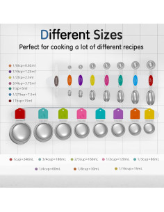 Juego de Tazas y Cucharas Medidoras Magnéticas Minteem 13 Piezas 2
