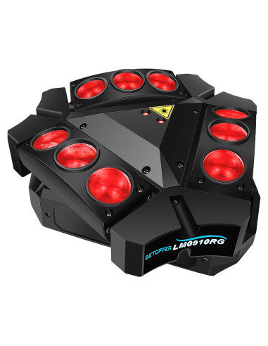 BETOPPER Luz de Escenario Móvil 9x10W RGBW DMX para Fiestas