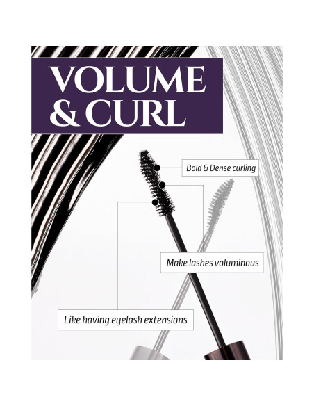 Máscara HEVVYMAKEUP Define Eyes Volumen y Rizado 17.86g