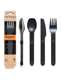 Juego de Cubiertos Magnéticos Full Windsor 3 PZS Negro