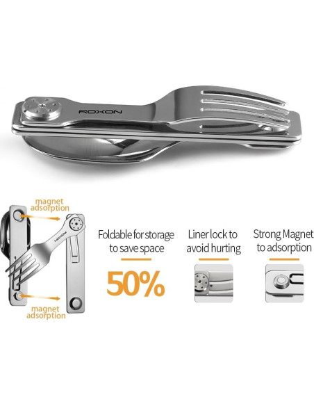Utensilios de Camping Roxon C2 2 en 1 Plegables 0.09 kg Utensilios de Camping Roxon C2 2 en 1 Plegables 0.09 kg