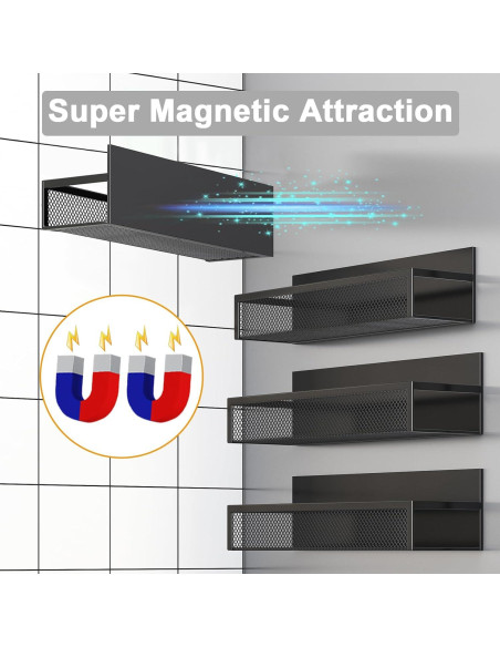Estante Magnético para Especias Aufworld - 4 Estantes y 8 Ganchos