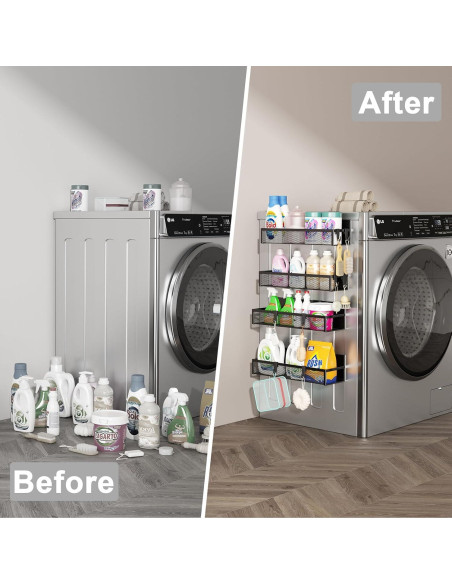 Estante Magnético para Especias Aufworld - 4 Estantes y 8 Ganchos