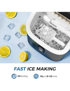 Kismile Máquina de Hielo Portátil 14.97kg/día 1.5L Negra 2