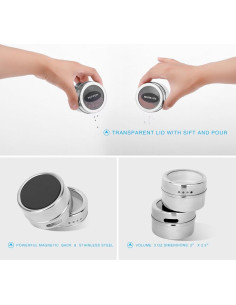 Juego de 16 Tarros Magnéticos para Especias Hanindy 88ml 2