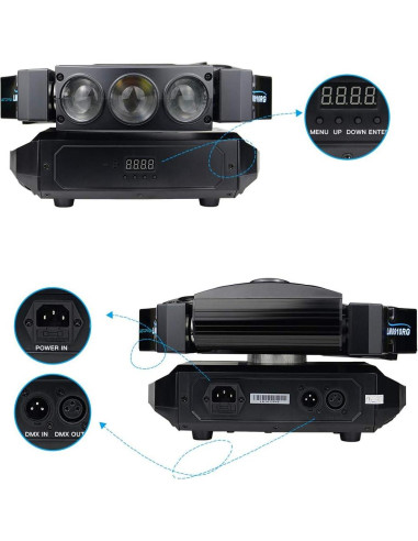 BETOPPER Luz de Escenario Móvil 9x10W RGBW DMX para Fiestas