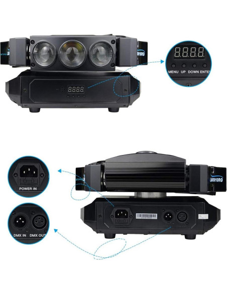 BETOPPER Luz de Escenario Móvil 9x10W RGBW DMX para Fiestas