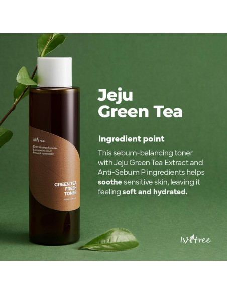 Tónico Facial ISNTREE Té Verde 200ml Hidratante Piel Grasa