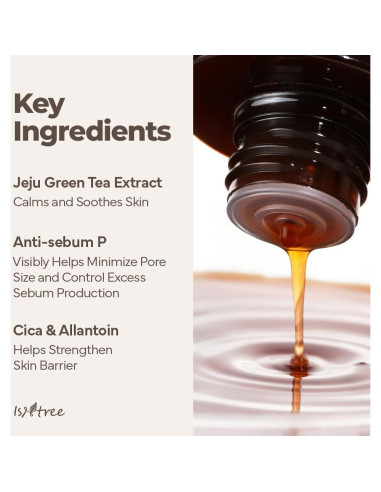 Tónico Facial ISNTREE Té Verde 200ml Hidratante Piel Grasa