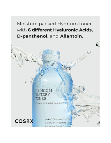 Tónico Hidratante COSRX Hydrium 280ml Ácido Hialurónico