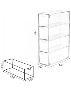 Organizador de Gafas Nicunom 2 Pack Acrílico 4 Cajones 2