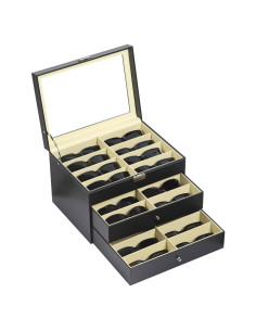 Caja Organizadora de Gafas AUTOARK 24 Compartimentos Negra