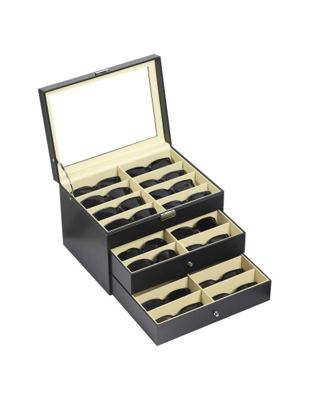Caja Organizadora de Gafas AUTOARK 24 Compartimentos Negra Caja Organizadora de Gafas AUTOARK 24 Compartimentos Negra