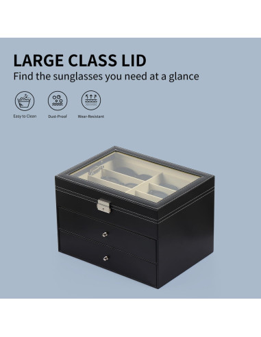 Caja Organizadora de Gafas AUTOARK 24 Compartimentos Negra