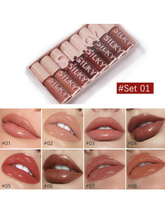 Set de Brillo Labial MAEPEOR 8PCS Hidratante No Pegajoso 2