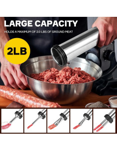 Pistola de Jerky Artcorner 2.0LB Acero Inoxidable Kit Completo 2