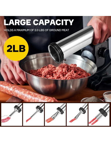 Pistola de Jerky Artcorner 2.0LB Acero Inoxidable Kit Completo