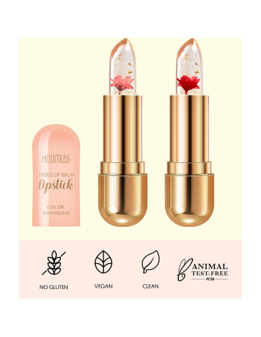 Bálsamo Labial Tinte HOOMUSS Rosa Brillante 17.86g Vegano
