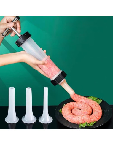 Tubos de Relleno de Salchichas GSHLLO 3 Piezas Plástico