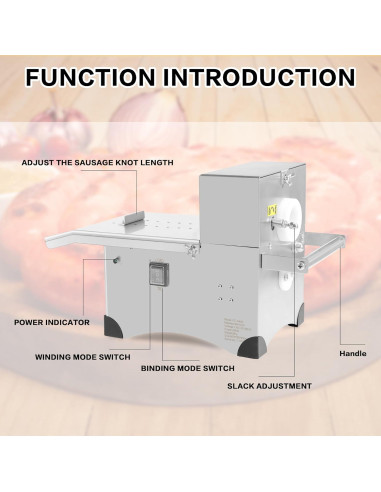 Máquina de Atar Salchichas Eléctrica Sunnibety 50mm Acero Inoxidable