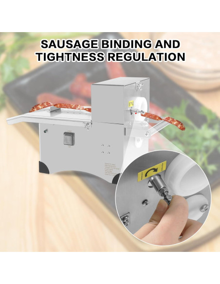 Máquina de Atar Salchichas Eléctrica Sunnibety 50mm Acero Inoxidable