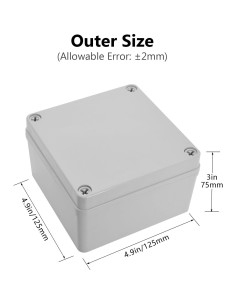 Caja de Conexiones LeMotech IP67 Gris 125x125x75mm 2