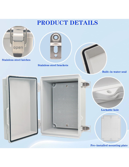 Caja de Conexiones Eléctricas Impermeable YETLEBOX 220x170x110mm