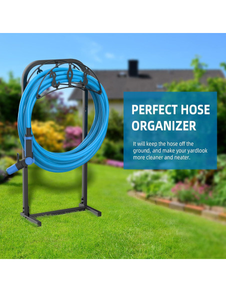 Soporte para Manguera de Jardín Kesito 150 pies Metal Negro