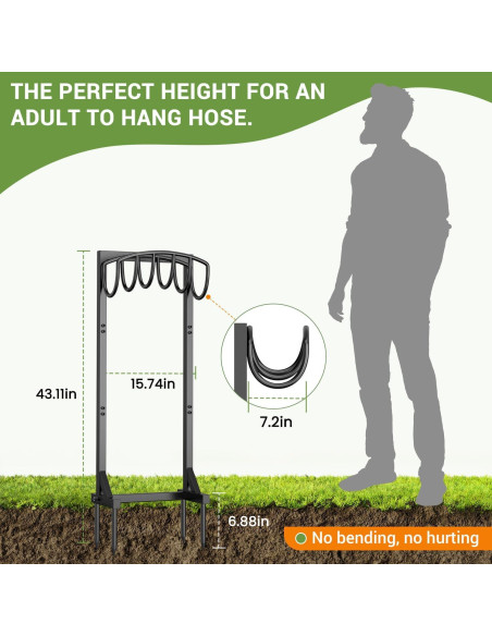 Soporte para Manguera de Jardín Pattiumo 150 pies Metal