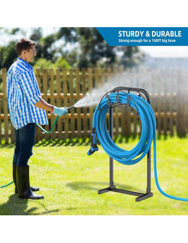 Soporte para Manguera de Jardín Kesito 150 pies Metal Negro