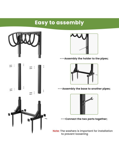 Soporte para Manguera de Jardín Pattiumo 150 pies Metal