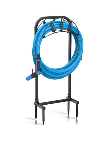 Soporte para Manguera de Jardín Kesito 150 pies Metal Negro