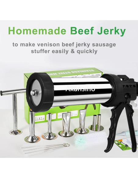 Pistola de Jerky MTOGALT 2 lbs Acero Inoxidable 12 Piezas