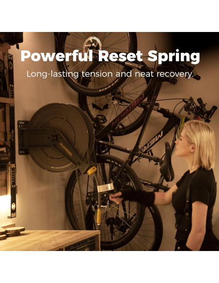 Carrete de Manguera de Aire GLAHODEN 50FT 1/2" Retráctil