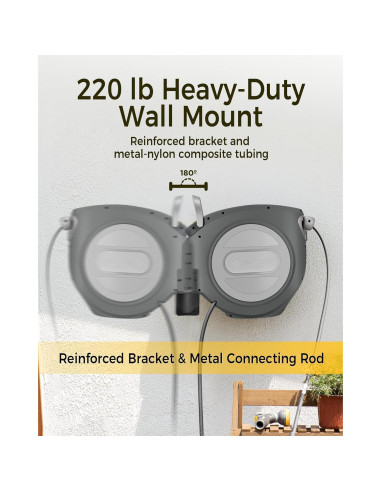 Carrete de Manguera de Jardín GLAHODEN 1/2" x 39,62 m Automático