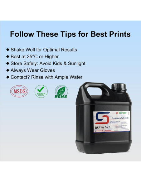 Resina Flexible 405nm Siraya Tech Tenacious 2000g Transparente