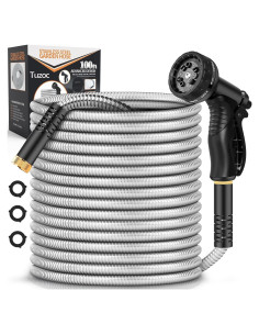 Manguera de Jardín Tuzoc 100FT Acero Inoxidable Flexible