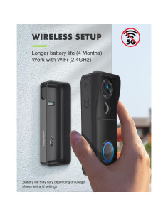 Cámara Timbre Inalámbrica MUBVIEW 1080P con Sensor PIR 2