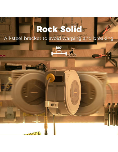 Carrete de Manguera de Aire GLAHODEN 3/8" x 15,24 m 300 PSI