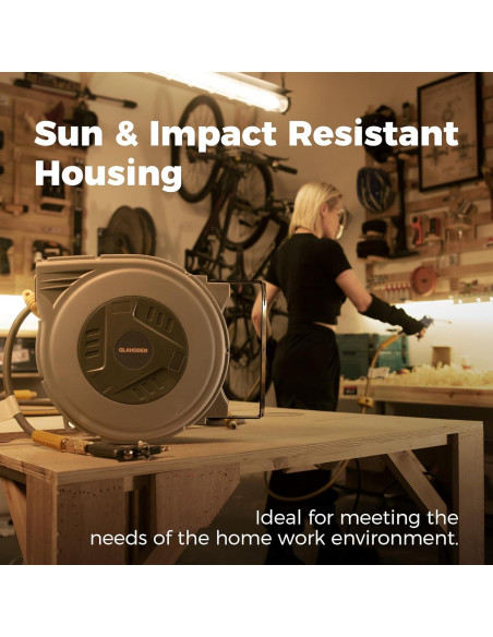 Carrete de Manguera de Aire GLAHODEN 3/8" x 15,24 m 300 PSI